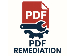 PDF red icon with a wench tool and setting gear below it written with "PDF Remediation" at the bottom