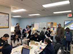 UMBC students, faculty, and staff participate in engaging conversations in the Center for Democracy and Civic Life office.
