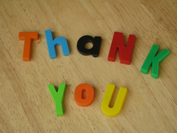 Colorful Letters that spell out "Thank You"