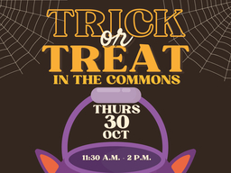 Trick of Treat in the Commons
Thurs Oct 30
11:30 am. - 2 pm