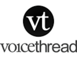 The letters v and t surrounded by a circle. The word Voicethread appears below, in boldface.