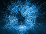 image of blue energy rings on a black background