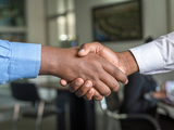 A handshake picture depicting networking